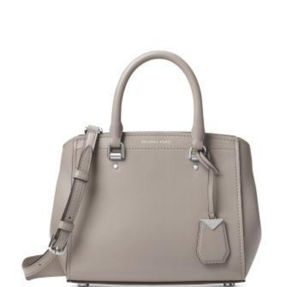 NWT Michael Kors Benning MD Messenger Leather Gray